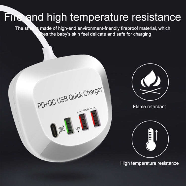 WLX-T3P 4 In 1 PD + QC Multi-function Smart Fast Charging USB Charger, WLX-T3P UK Plug, WLX-T3P U...