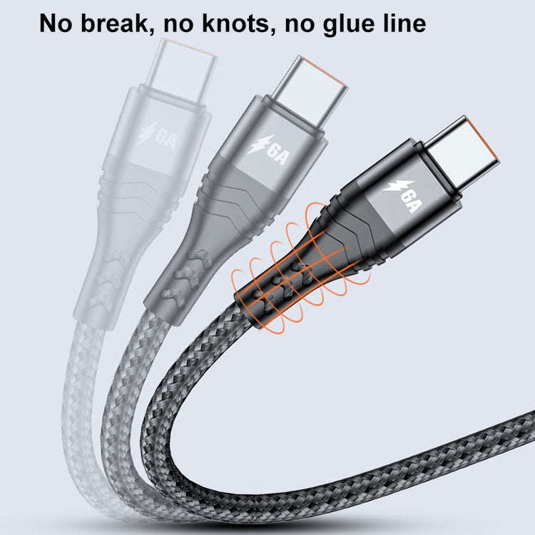 ADC-138 66W 3 in 1 USB to 8 Pin + Micro USB + USB-C / Type-C Fast Charging Braided Data Cable, Ca...