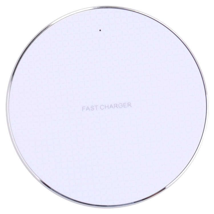 10W QI Plaid Pattern Round Metal Wireless Charger, 10W Metal