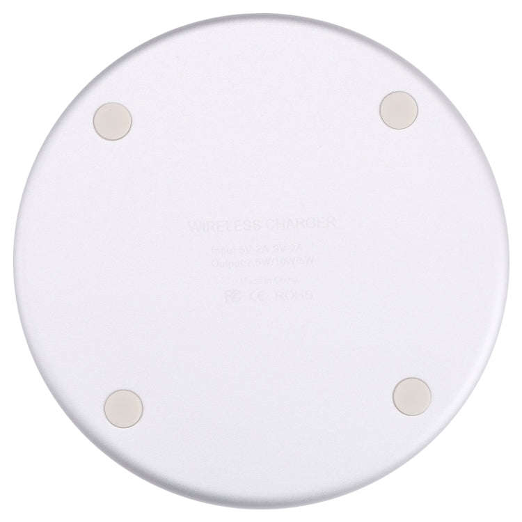 10W QI Plaid Pattern Round Metal Wireless Charger, 10W Metal