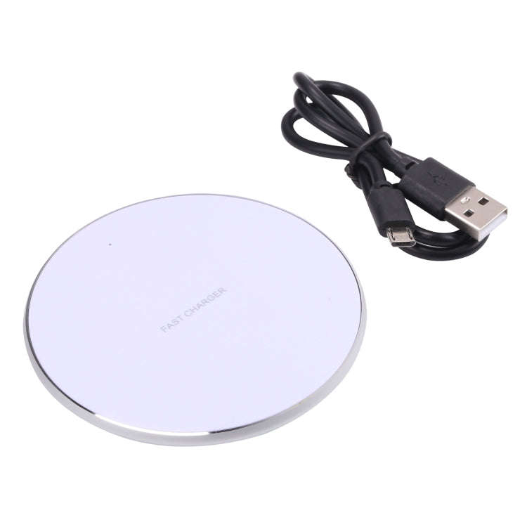 10W QI Plaid Pattern Round Metal Wireless Charger, 10W Metal