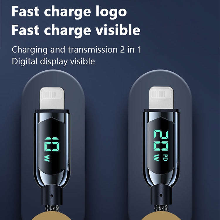 Mutural Li-CC001 1.2m PD20W Digital Display USB-C / Type-C to 8 Pin Charging Data Cable, Type-C t...