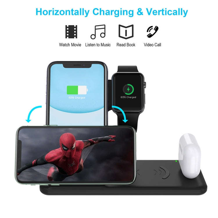 Q20 4 In 1 Wireless Charger Charging Holder Stand Station For iPhone / Apple Watch / AirPods, Sup...