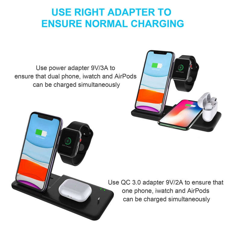 Q20 4 In 1 Wireless Charger Charging Holder Stand Station For iPhone / Apple Watch / AirPods, Sup...