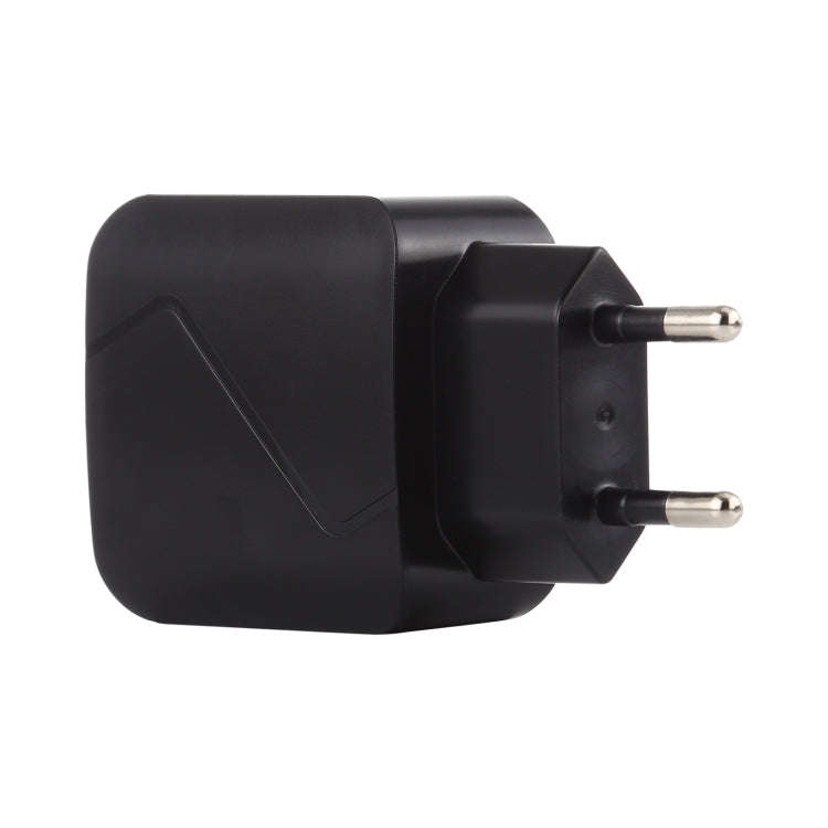 LZ-819A+C QC3.0 USB + PD 18W USB-C / Type-C Interfaces Travel Charger with Indicator Light, EU Pl...