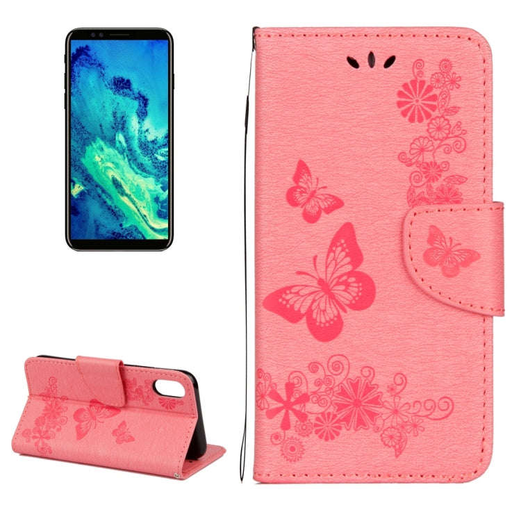 For iPhone X / XS Pressed Flowers Butterfly Pattern Horizontal Flip Leather Case with Holder & Ca...
