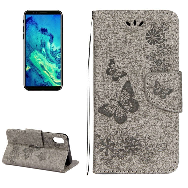 For iPhone X / XS Pressed Flowers Butterfly Pattern Horizontal Flip Leather Case with Holder & Ca...