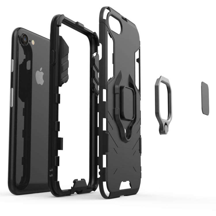 PC + TPU Shockproof Protective Case for iPhone 8 Plus & 7 Plus, with Magnetic Ring Holder, For 8P...