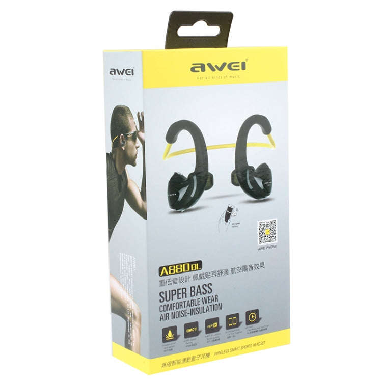 AWEI A880BL Waterproof Sports Bluetooth CSR4.1 Earphone Wireless Stereo Headset With NFC Function...