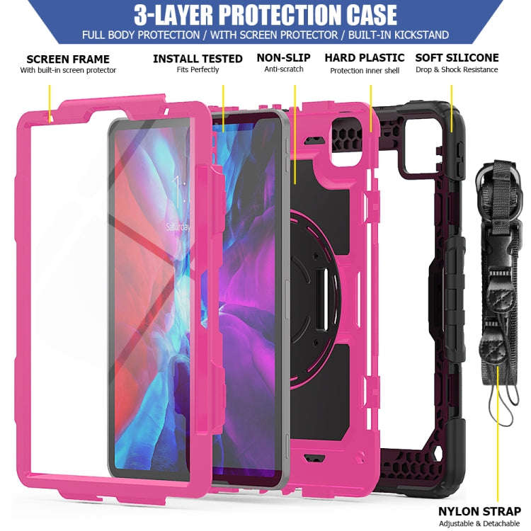For iPad Pro 11 inch (2018) / Pro 11 inch (2020) Shockproof Black Silica Gel + Colorful PC Protec...