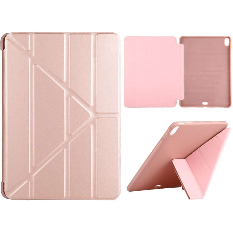 Millet Texture PU+ Silicone Full Coverage Leather Case with Multi-folding Holder for iPad Air (20...