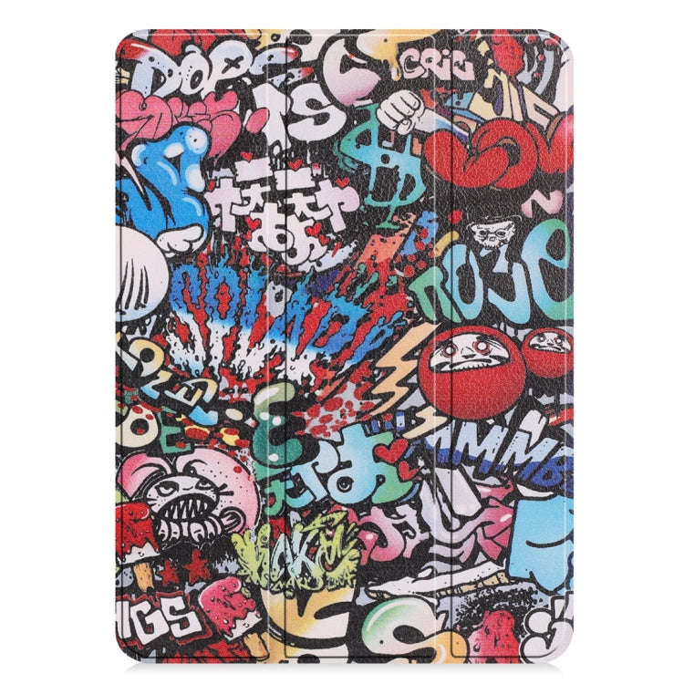 Horizontal Flip Graffiti Pattern Colored Painted Leather Case for iPad Pro 11 inch (2018), with T...