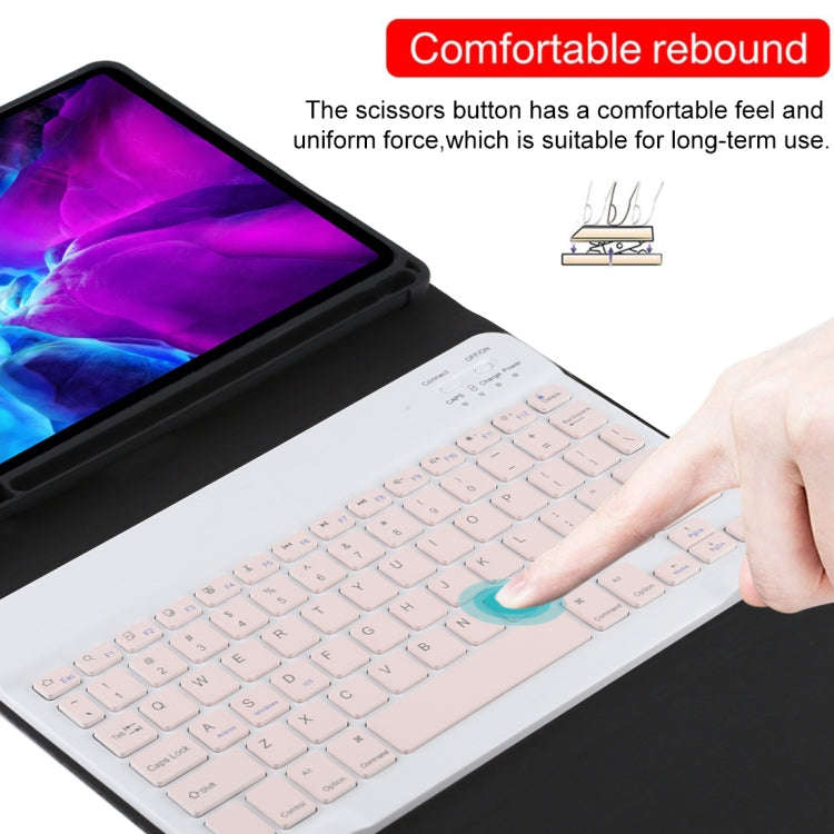 TG11B Detachable Bluetooth Pink Keyboard + Microfiber Leather Tablet Case for iPad Pro 11 inch (2...