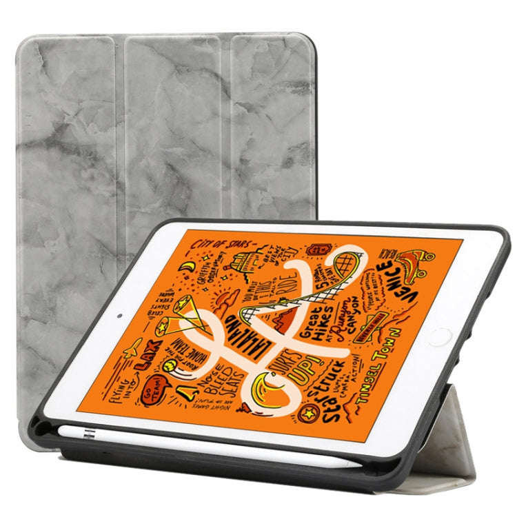 Marble Texture Pattern Horizontal Flip Leather Case for iPad Mini 2019, with Three-folding Holder...