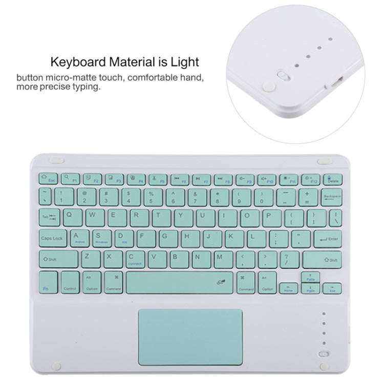 TG11BC Detachable Bluetooth Green Keyboard Microfiber Leather Tablet Case for iPad Pro 11 inch (2...
