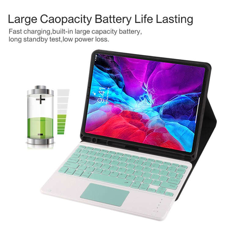 TG11BC Detachable Bluetooth Green Keyboard Microfiber Leather Tablet Case for iPad Pro 11 inch (2...