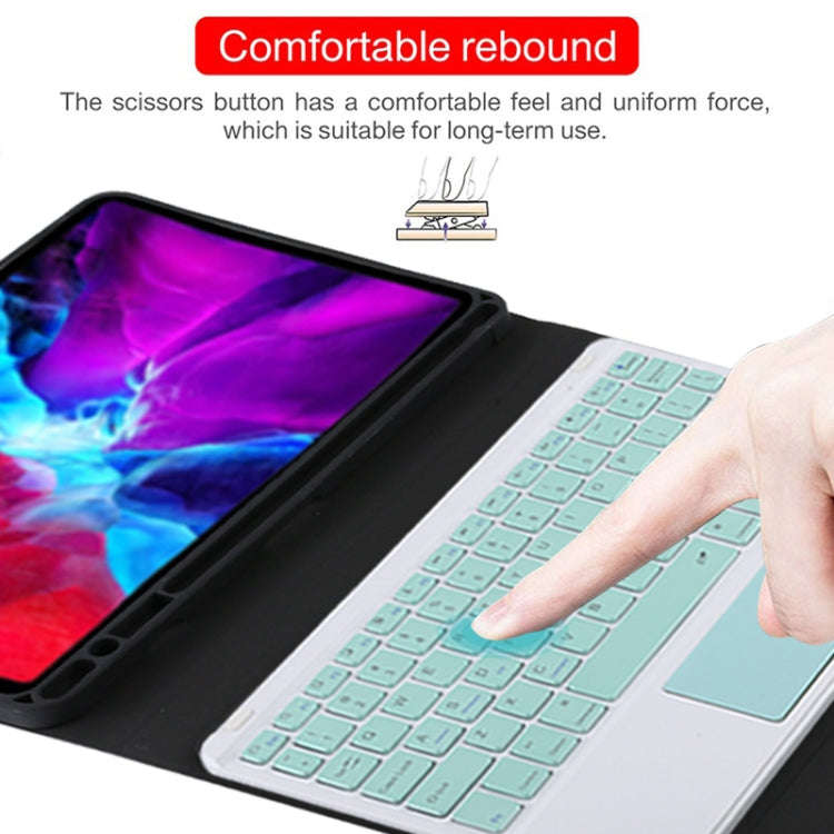 TG11BC Detachable Bluetooth Green Keyboard Microfiber Leather Tablet Case for iPad Pro 11 inch (2...