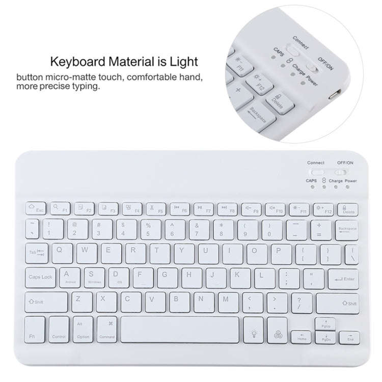 TG11BS Detachable Bluetooth White Keyboard Microfiber Leather Tablet Case for iPad Pro 11 inch (2...