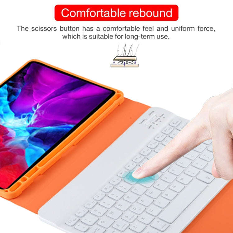 TG11BS Detachable Bluetooth White Keyboard Microfiber Leather Tablet Case for iPad Pro 11 inch (2...