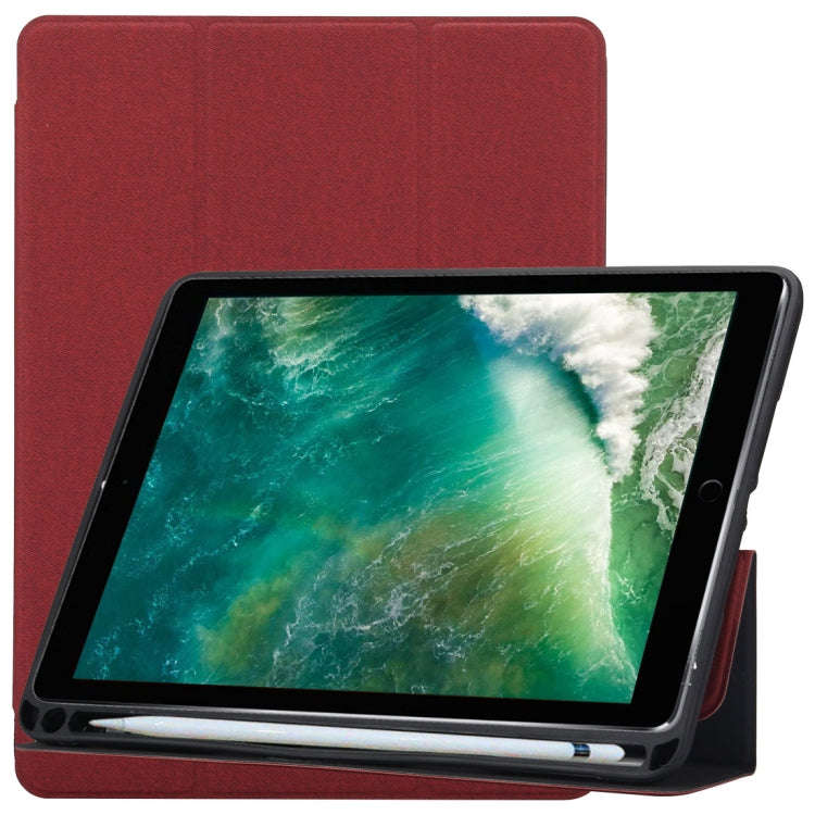 Cloth Texture Pattern Horizontal Flip Leather Case for iPad Pro 10.5 inch ,with Three-folding Hol...