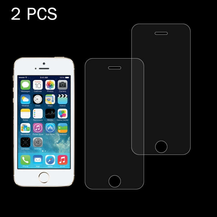 2 PCS for iPhone SE & 5s & 5C & 5 0.26mm 9H Surface Hardness 2.5D Explosion-proof Tempered Glass ...