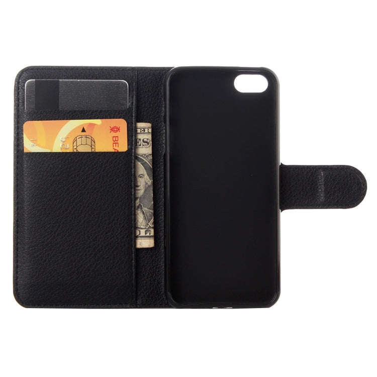 For iPhone 5 & 5s & SE Litchi Texture Horizontal Flip Leather Case with Holder & Card Slots & Wallet