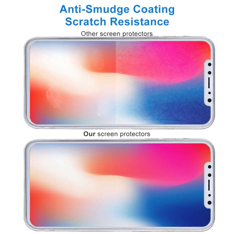 For iPhone X 9H Surface Hardness 2.5D Transparent Tempered Glass Front + Back Screen Protector