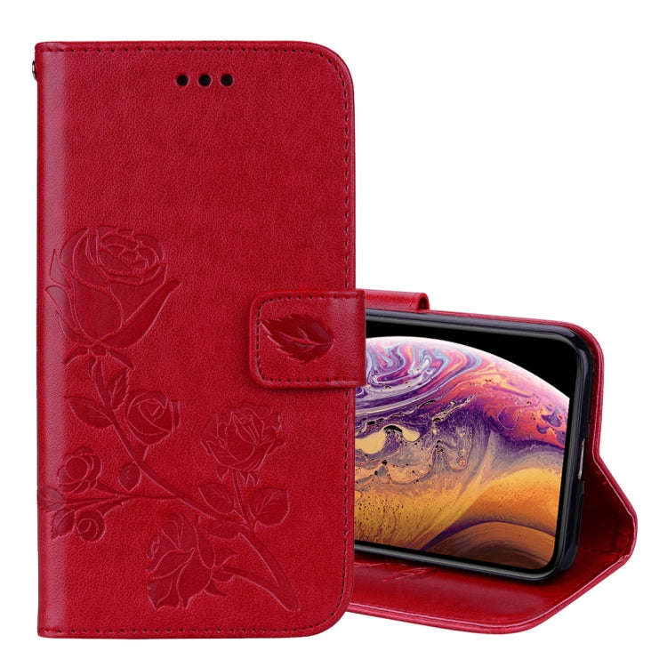 For iPhone XS Max Rose Embossed Horizontal Flip PU Leather Case with Holder & Card Slots & Wallet...