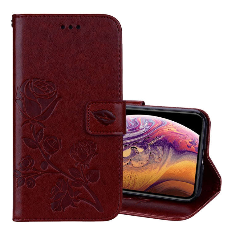 For iPhone XS Max Rose Embossed Horizontal Flip PU Leather Case with Holder & Card Slots & Wallet...