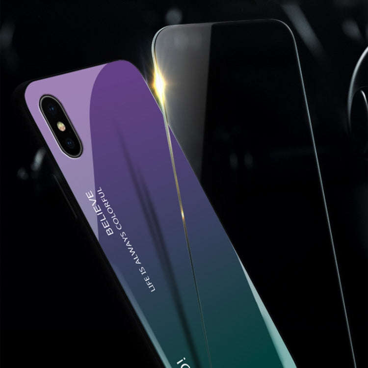 For iPhone XS Max Gradient Color Glass Case, iPhone XS Max
