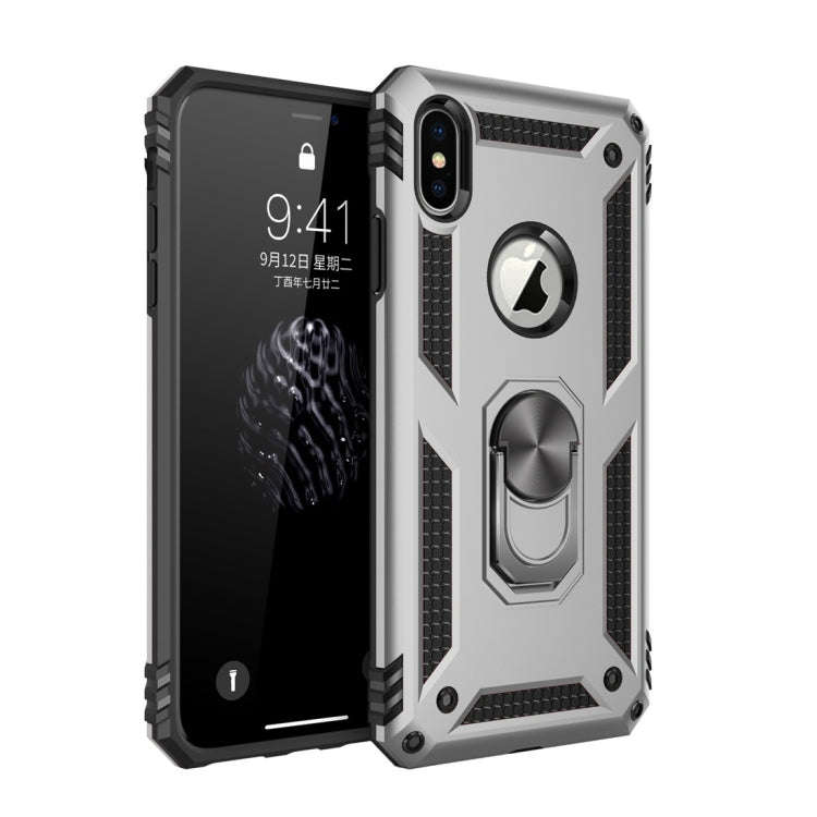 For iPhone XS Max Sergeant Armor Shockproof TPU + PC Protective Case with 360 Degree Rotation Holder
