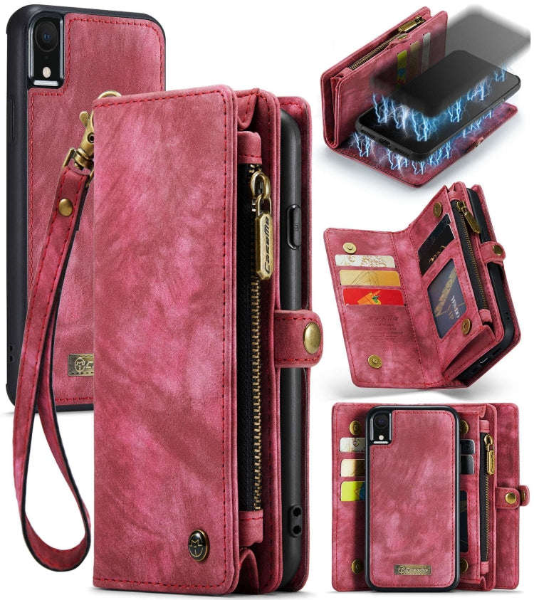 For iPhone XR CaseMe Detachable Multifunctional Horizontal Flip Leather Case with Card Slot & Hol...