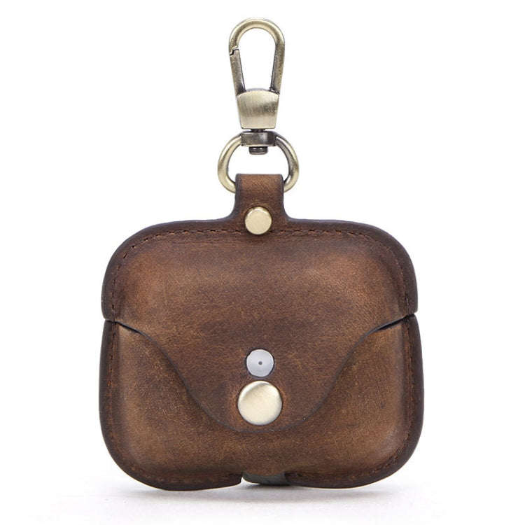 CF1108 For AirPods Pro Crazy Horse Texture Earphone Protective Leather Case with Hook, For AirPod...