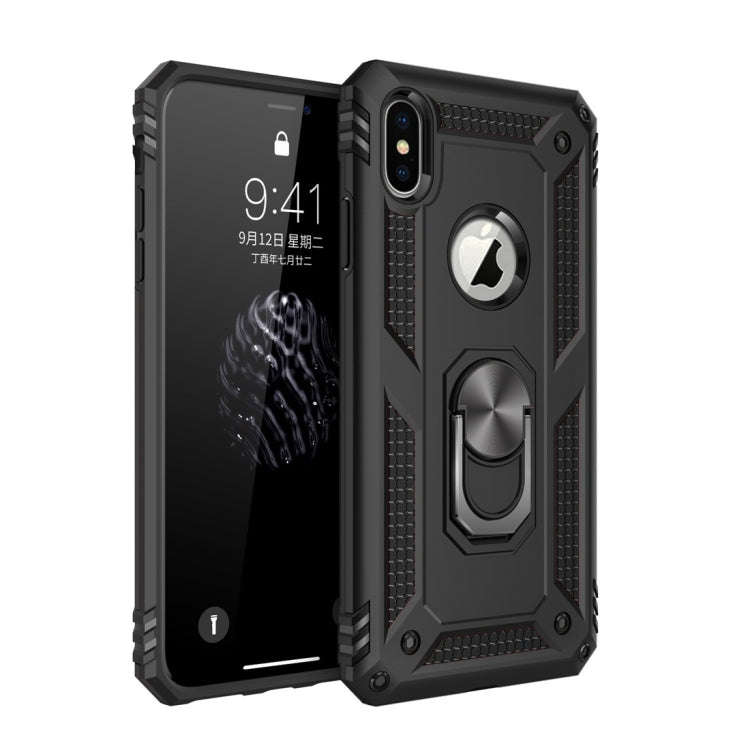 For iPhone X / XS Sergeant Armor Shockproof TPU + PC Protective Case with 360 Degree Rotation Hol...