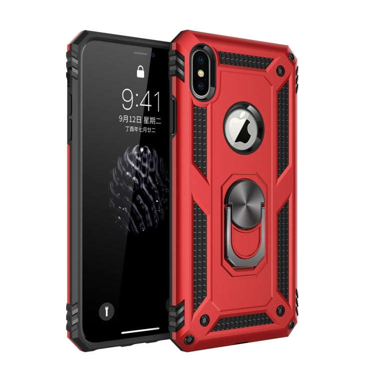 For iPhone X / XS Sergeant Armor Shockproof TPU + PC Protective Case with 360 Degree Rotation Hol...
