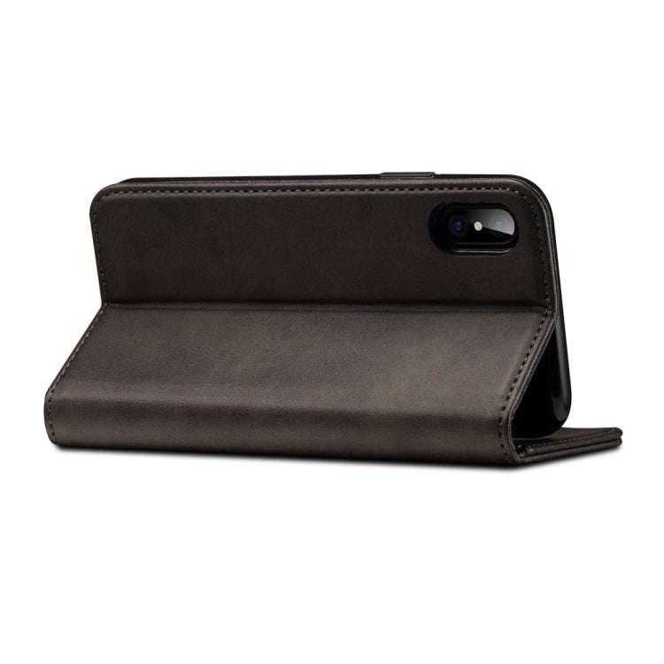 For iPhone X / XS Suteni Calf Texture Horizontal Flip Leather Case with Holder & Card Slots & Wal...