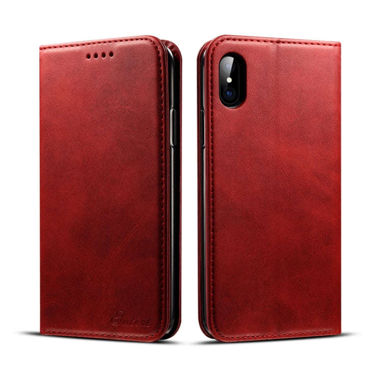 For iPhone X / XS Suteni Calf Texture Horizontal Flip Leather Case with Holder & Card Slots & Wal...