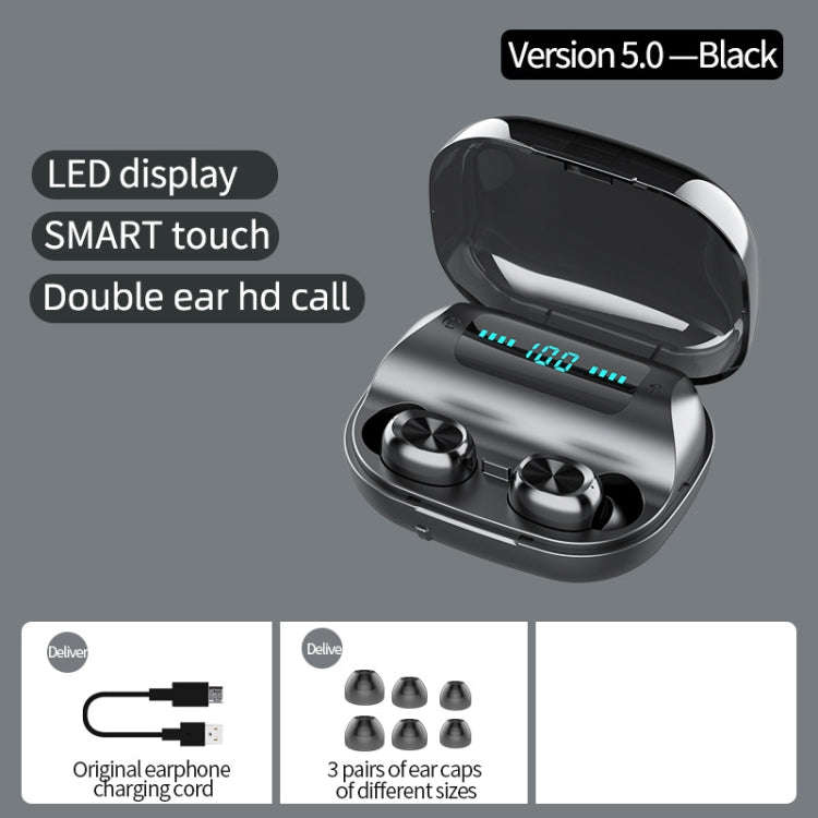 263 TWS CVC8.0 Noise Cancelling Bluetooth Earphone with Charging Box, Support Touch & Three-scree...