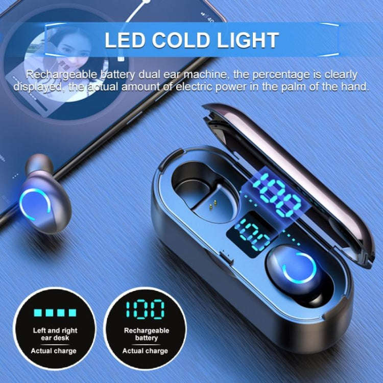 F9-8 TWS CVC8.0 Noise Cancelling Touch Mini Bluetooth Earphone with Charging Box, Support Three-s...