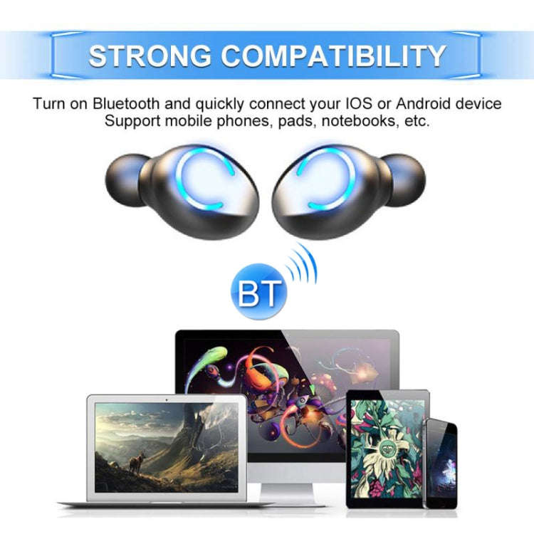 F9-8 TWS CVC8.0 Noise Cancelling Touch Mini Bluetooth Earphone with Charging Box, Support Three-s...