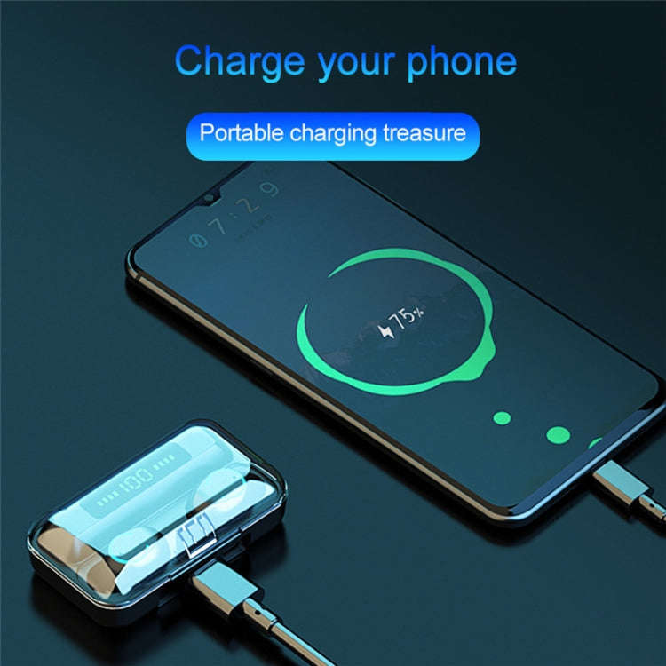 F9-9 TWS CVC8.0 Noise Cancelling Bluetooth Earphone with Charging Box, Support Touch Lighting Eff...