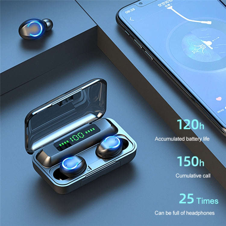 F9-9 TWS CVC8.0 Noise Cancelling Bluetooth Earphone with Charging Box, Support Touch Lighting Eff...