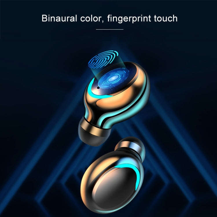 F9-5C Three-screen Digital Display Noise Reduction Bluetooth Earphone, F9-5C without Strap Black