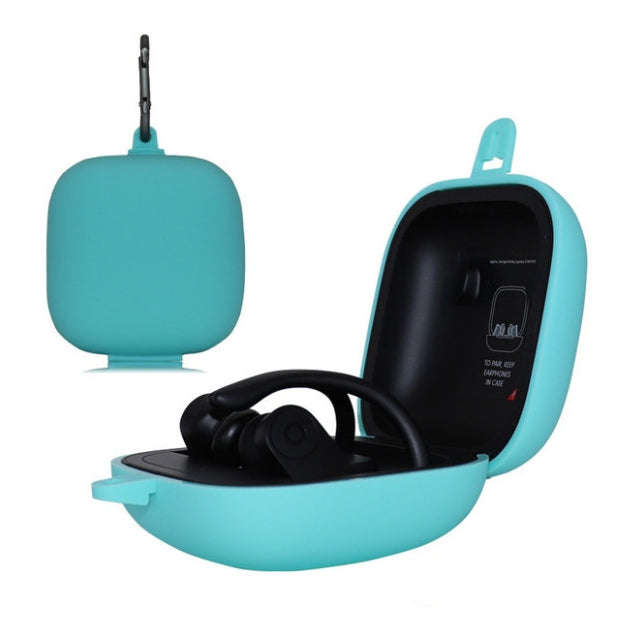 Solid Color Silicone Wireless Bluetooth Earphone Protective Case for Beats Powerbeats Pro, Mint G...