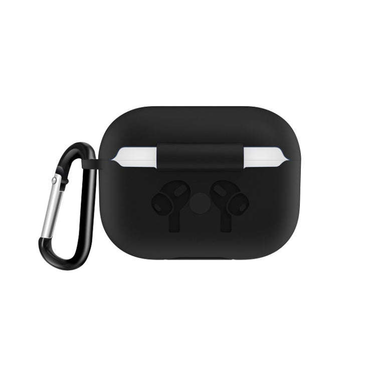 For AirPods Pro Silicone Flip Cover Earphone Protective Case with Anti-drop Buckle, Black, Grey