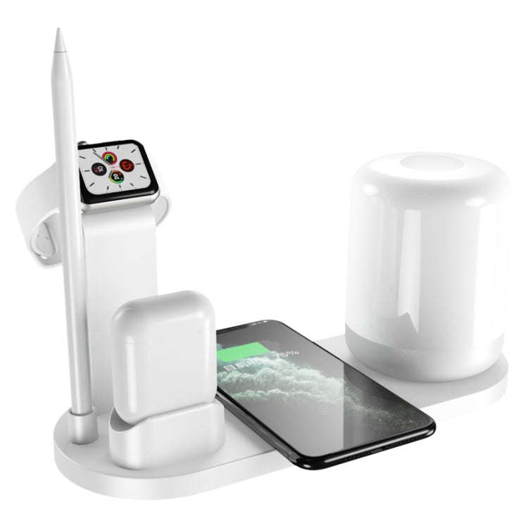 WS6 10W 2 USB Ports + USB-C / Type-C Port Multi-function Desk Lamp + Qi Wireless Charging Charger