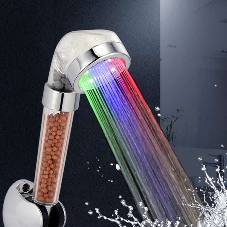 SDS-A23 15 LEDs ABS Temperature Sensor Negative Ions RGB LED Shower Head, Size: 23 x 6.5 x 5.8cm,...