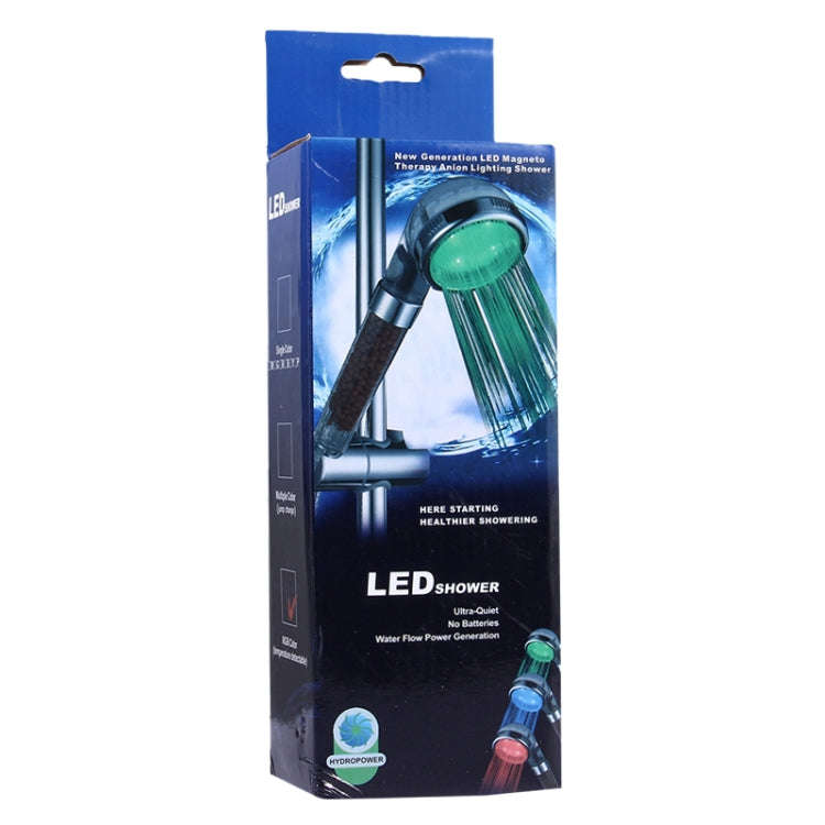 SDS-A23 15 LEDs ABS Temperature Sensor Negative Ions RGB LED Shower Head, Size: 23 x 6.5 x 5.8cm,...