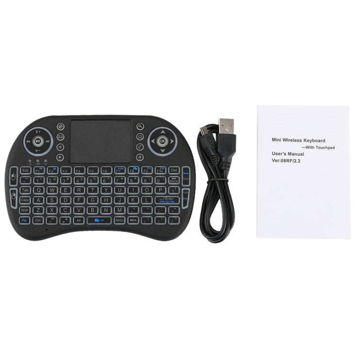 2.4GHz Mini i8 Wireless QWERTY Keyboard with Colorful Backlight & Touchpad & Multimedia Control f...