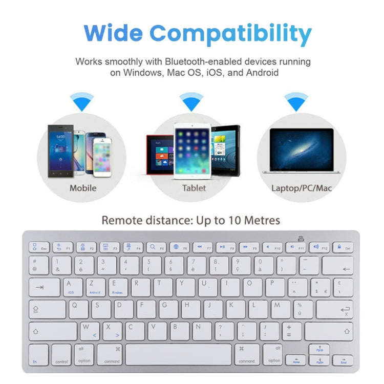 WB-8022 Ultra-thin Wireless Bluetooth Keyboard for iPad, Samsung, Huawei, Xiaomi, Tablet PCs or S...